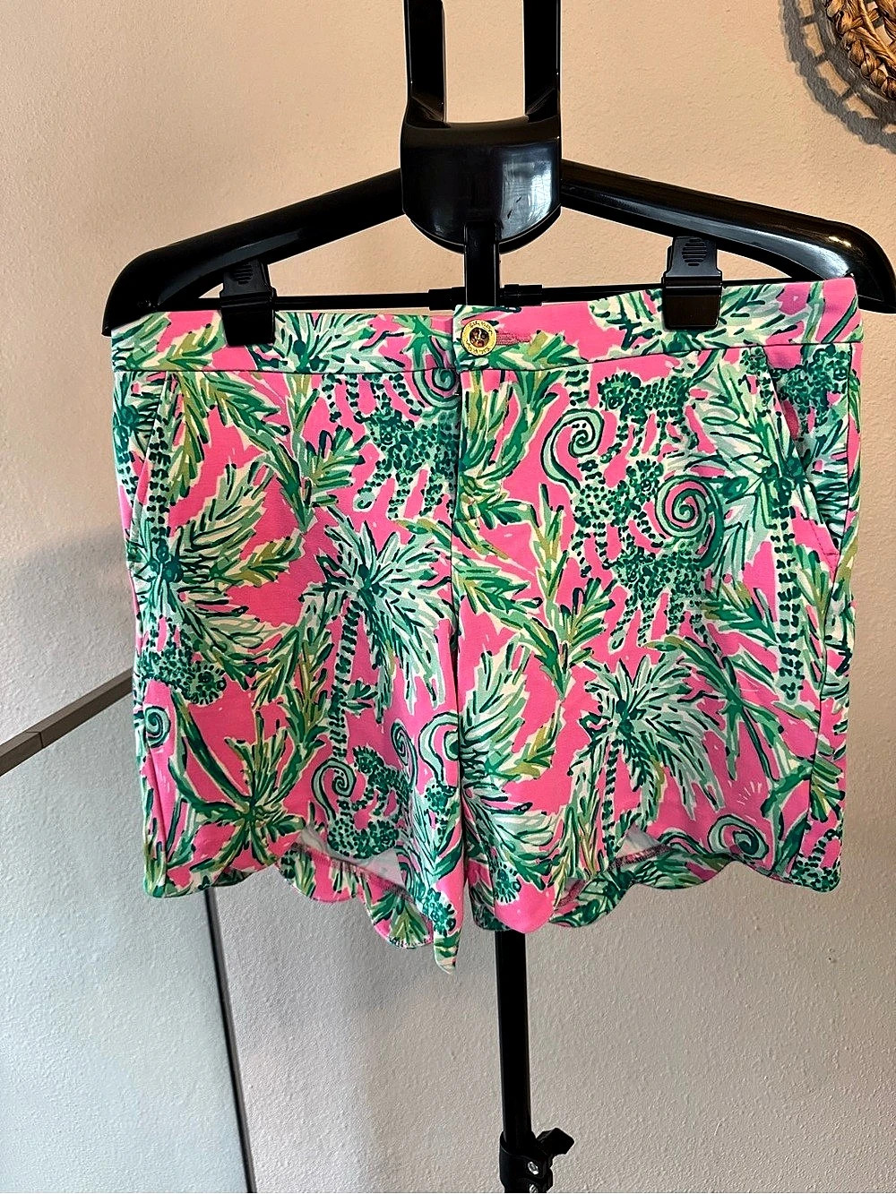 Lilly Pulitzer The Buttercup Short Floral High Waist Shorts Pink & Green